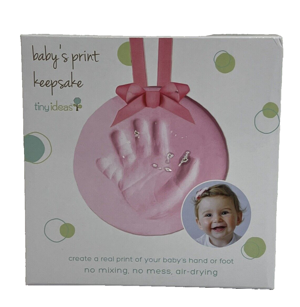 Tiny Ideas Baby's Print Keepsake Handprint/Footprint Ornament, DIY Clay